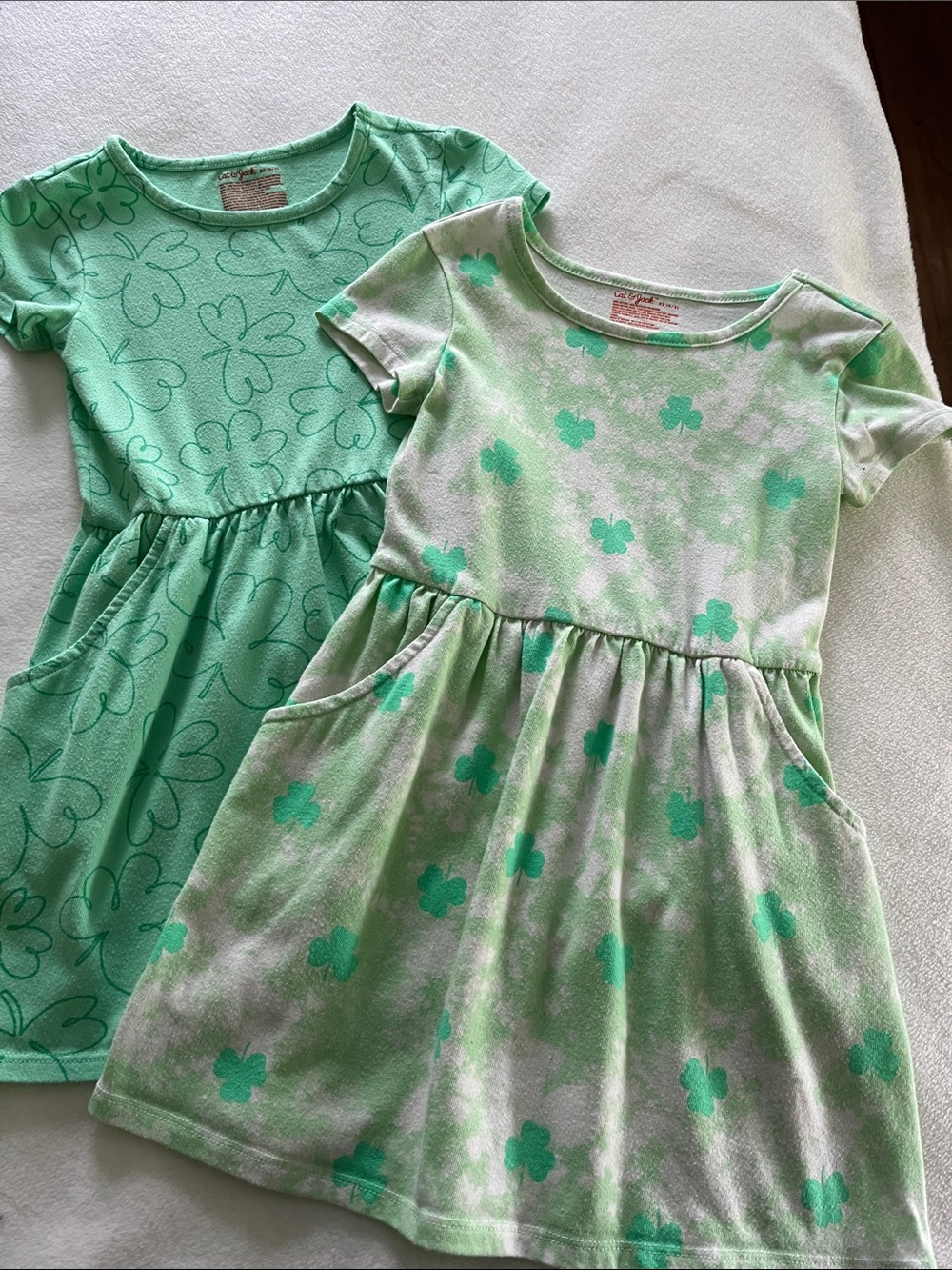 2 Cat&Jack Shamrock  dresses size4/5 XS